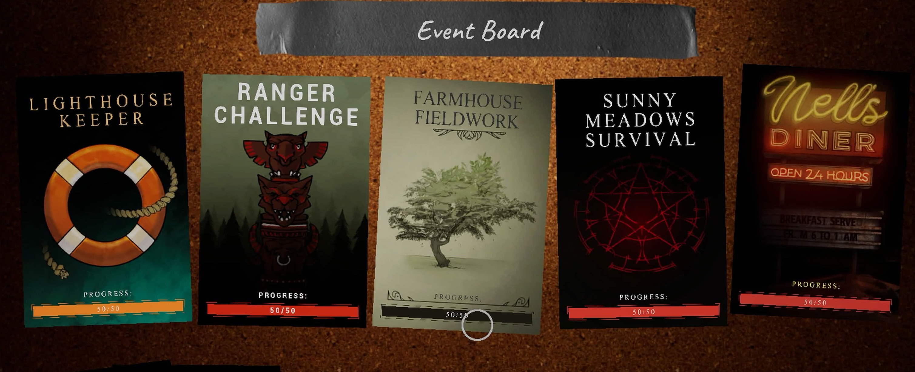 all 5 event board complete
